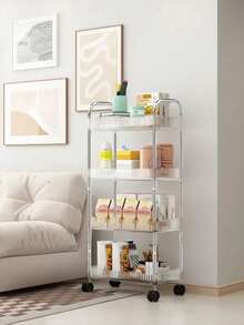 Multifunctional Acrylic Rolling Cart - 2/3/4 Layers Snack And Cosmetic Storage Rack, With Rotating Wheels, For Bedroom, Kitchen And Living Room ,Jewellery Box,Pouch,Makeup Brush Holder,Brush Holder,Perfume Organiser,Pouch Bag,Gifts For Women,Christmas Gifts,Gift Ideas For Women - Multicolor - View 2