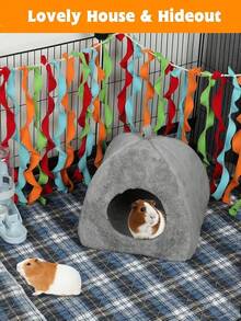 1pc Guinea Pig House, Comfortable Hamster Burrow, Large Shelter Suitable For Guinea Pigs, Dwarf Rabbits, Hedgehogs And Other Small Pets, Winter Nest, Hamster Cage Accessory