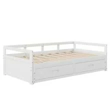 Bed Frames - White + Wood + 90cm*200cm - View 5