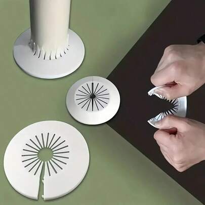 5pcs/10pcs/15pcs White Plastic Pipe Caps, Faucet Angle Valve Wall Concealment Plates, Home Decor Plumbing Accessories, Durable Plastic