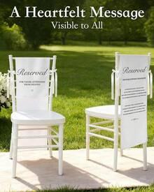 Wedding Reserved Chair Signs – 15 X 53 Inch Memorial Sign For Chairs In Loving Memory – Perfect For Wedding, Engagement, Or Heaven Tribute Keepsake - 新郎母親 - 查看 4
