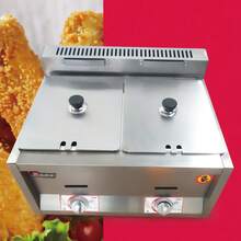 Commercial Propane Deep Fryer Countertop 12L Gas Fryer With 2 Wells, Heavy-Duty Stainless Steel Construction, Ideal For Restaurants, Cafes, And Food Stalls, Fast And Efficient Frying For Large Quantities - Silver - View 4