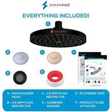 SparkPod Cabezal de ducha de lluvia de presión, los mejores cabezales de ducha para baño, ángulo ajustable para la máxima ducha de baño, instalación en 1 minuto, ajuste universal (negro mate)(8" Round ‎Bronce aceitado clásico - 8" Round) - Multicolor - Ver 7