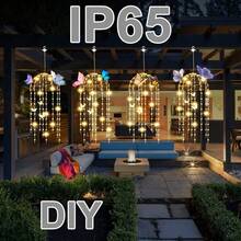 1 Piece With 4 Solar Jellyfish LED Line Lights, Line Hanging Anemone Lights, 8 Modes, IP65, Warm And White, Outdoor Home Wedding Party Decorations, Create Atmosphere For Patio, Bars And Events, Holiday Decorative Lights | Spotlight Christmas Halloween Decoration - Nhiều màu - Xem 5