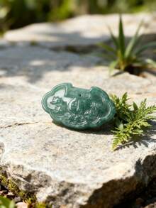 1pc Bohemian Style Natural Jade Pendant, Heart/Fox/Clover And Other Shapes To Enhance Spirituality And Energy, Suitable For DIY Jewelry Making, Necklaces, Bracelets And Other Natural Stone Jewelry - Multicolor - View 8