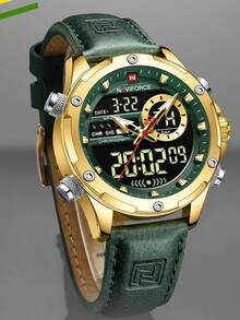 NAVIFORCE 男士奢华石英表 军用 LED 数字防水腕表 运动计时码表 男士时钟 - 均碼 - 查看 17