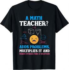 Funny Math Teacher Gift Teaching Numbers School Geek Gift T-Shirt        Men  T-Shirt Graphic Tees  Crop Tops  Outfits   Tops T-Shirt MYAS - Black - View 2