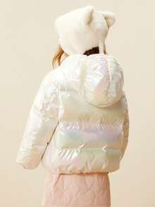 mini bala 女童可爱连帽羽绒服 保暖冬季款 2025 - 乳白 - 查看 3