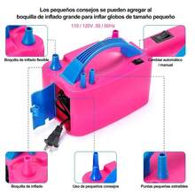 Bomba eléctrica mini para globos, inflador eléctrico portátil de 600W con doble boquilla para decoración de Halloween, Navidad, cumpleaños, Año Nuevo, bodas y fiestas, decoración de habitaciones - Rosa Roja - Ver 3