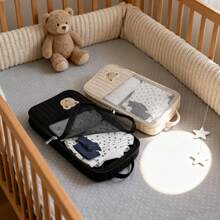 1pc Baby Clothes Storage Bag, Large Capacity Dirty Laundry Organizer, Maternity & Baby Travel Compartment Liner - Bear - View 1