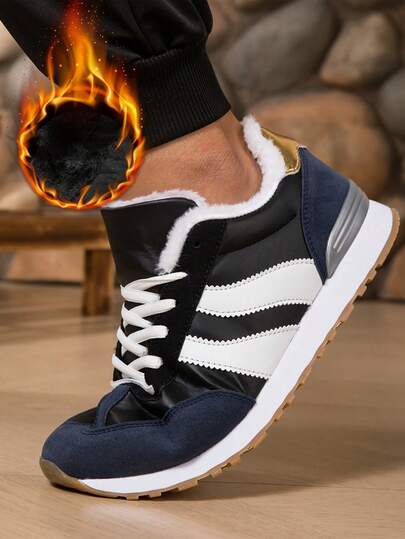 Nuove scarpe sportive da uomo in pile caldo, leggere e traspiranti per uso all'aperto, adatte per viaggi, pendolarismo, sport, uso quotidiano, stivali invernali caldi
