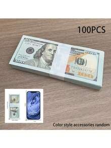 100pcs/Set Realistic Prop Money, Small Size Fake US Dollar Bills For Education, Learning, Birthday, Wedding, Bar, Cash Register Toys, Movie/TV Props - Create Fun And Realistic Atmosphere - Multicolor - View 7