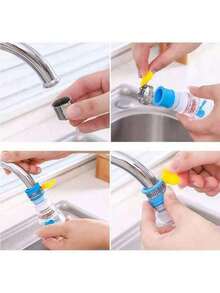 360°旋转水龙头喷头，净水水龙头喷嘴，节水增压淋浴水龙头配件，家用厨房水龙头过滤器硅胶延长清洁器 - 彩色 - 查看 5