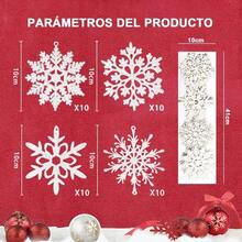 Astico Blanco en Forma de Copo de Nieve, Decoracin de Copos de Nieve Colgantes para Arbol de Navidad, Copos de Nieve de Arbol de Navidad, para Todo Tipo de Fiestas y Decoraciones Navideas40 - Blanco - Ver 2