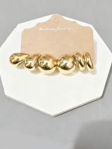 6-18 件金色时尚耳环套装，时尚优雅，适合日常、派对和场合佩戴 - 金色 - 查看 3