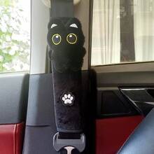 2pcs Car Seat Belt Protector, Seat Belt Cover, Shoulder Protector, Comfortable Driving, Universal Car Accessories, Suitable For Valentine's Day, Thanksgiving, Christmas Gifts. Car Seat Belt Shoulder Pad Car Seat Belt Protector | Car Decoration Accessories - 黑色 - 查看 7