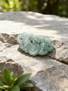 1pc Bohemian Style Natural Jade Pendant, Heart/Fox/Clover And Other Shapes To Enhance Spirituality And Energy, Suitable For DIY Jewelry Making, Necklaces, Bracelets And Other Natural Stone Jewelry - Multicolor - View 13