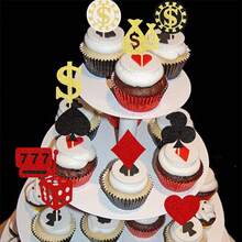 24 PCS Casino Poker Cupcake Toppers For Birthday Party Decorations - Design 2 - 查看 8