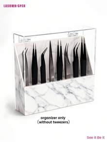 Soporte de pinzas de acrílico de 8 agujeros, adecuado para suministros de extensión de pestañas, uso en salón de uñas - Multicolor - Ver 16