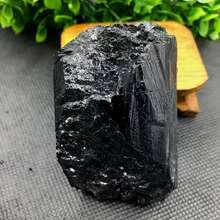 1 pieza Piedra de turmalina negra irregular de gran tamaño, cristal en bruto, decoración del hogar, regalo de colección - Negro - Ver 11