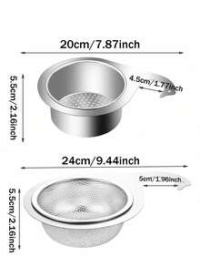 2/1 件装不锈钢厨房水槽滤篮,带可拆卸鹅颈网状过滤器 - 悬挂式沥水架,不接触食物,易于清洁 - 可用洗碗机清洗,节省空间 - 适用于标准水槽 - 厨房水槽配件,碎屑收集器,设计紧凑,经久耐用,带滤网,专为清洁爱好者设计 - 彩色 - 查看 7