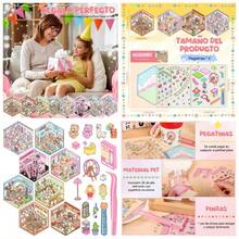 8 Hojas Escena de Pegatinas con Pinzas, 3D Calcomanas de Escena en Miniatura, Pegatinas para Nios, Calcomanias Decorativas, Pegatinas Divertidas, 3D Puffy Pegatinas, Regalos para Adultos y Nios - Varios Colores - Ver 1