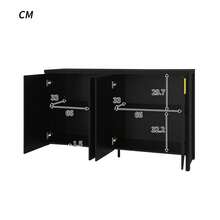 Modern, Minimalist Black And White Bookcase: A Combination Of Flexible Storage And Elegant Design. Bookcase With Gold Handle And Adjustable Shelves.