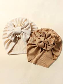 2pcs Little Girl Hat, Bow Hat,Flower Hat,Baby Girl Fall Dress, Baby Girl Winter Clothes, Holiday Anniversary Celebration Day Decoration, Red Accessories, Little Girl Fall Outfits, Bow Hat, Available In Multiple Colors,Suitable For Both Home And Outing - Multicolor - View 11