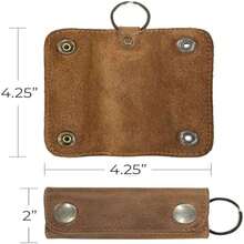 Hide & Drink, Leather Key Holder With Double Snap, Key Ring Organizer, 101 Year Warranty, Bourbon Brown - 如圖 - 查看 7