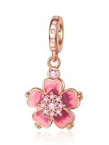 1 Hạt charm hình hoa hồng đỏ hình hoa anh đào nở rộ hình hoa tulip phù hợp với vòng tay rắn nguyên bản, vòng cổ hạt để làm đồ trang sức bạc 925 tự làm, quà tặng trang sức cho bé gái - Nhiều màu - Xem 27