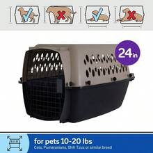 Vari Dog Kennel - Portable Dog Carriers &Amp; Crates For Small Dogs, Airline-Friendly, Durable Plastic, Pet Carrier Fo... - Taupe 24 - View 7