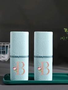 Rose Gold A-Z Portable Toothbrush Holder, Keeps Your Toothbrush Clean And Convenient For Travel! Portable Toothbrush Rack, Toothbrush Cup Lid, Suitable For Travel, Camping, Business Trips And School, Multi-Function Toothbrush Cup - Multicolor - View 8