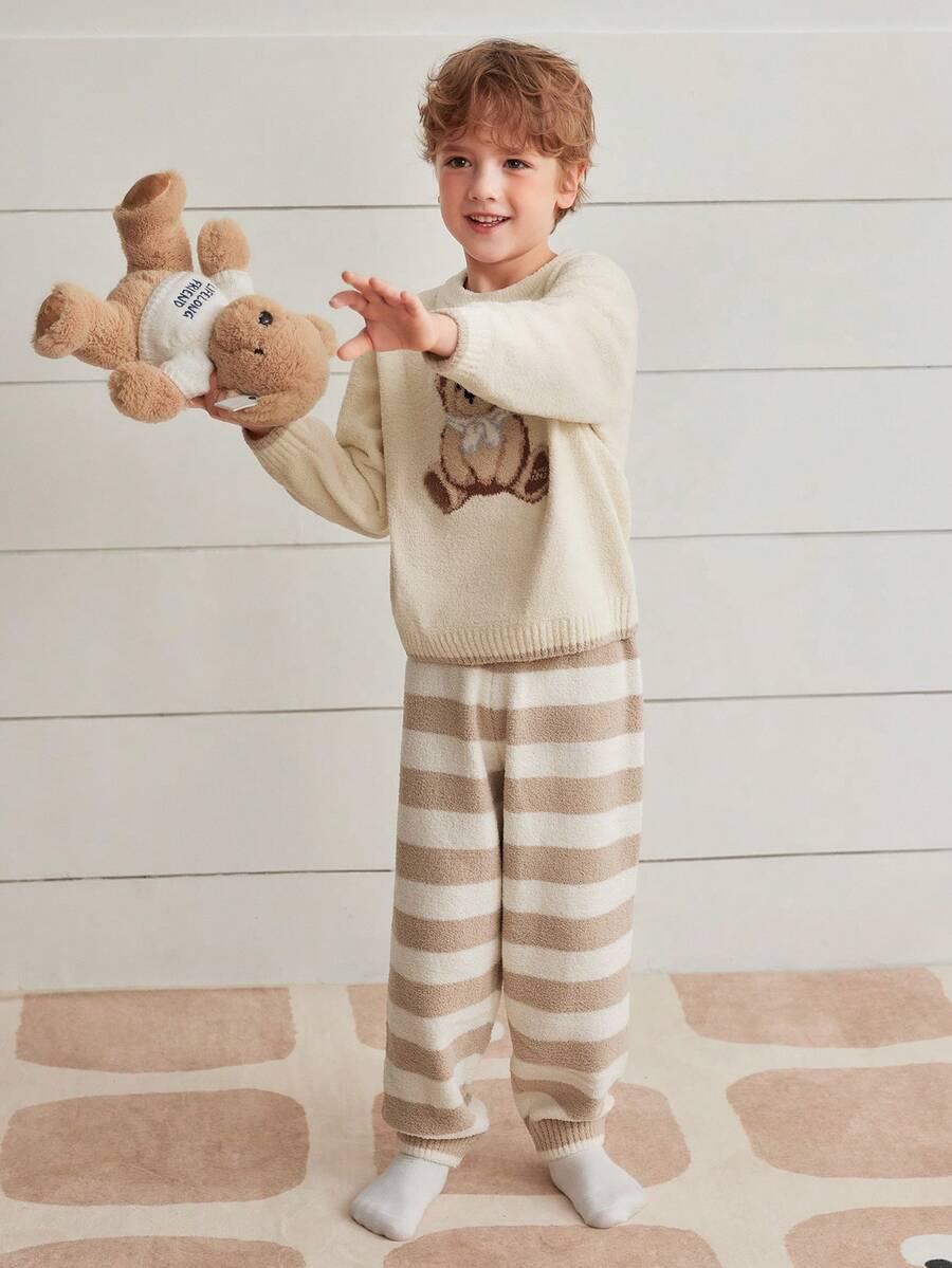 mini bala Family Fleece Lounge Set Kids Boys Girls 2025 - Ivory - View 1