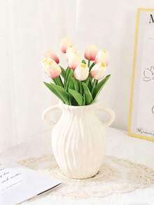 Bộ 18 bông hoa tulip nhân tạo mini, trang trí nhà cửa, bó hoa nhân tạo, cây nhân tạo với thân cây uốn cong như thật. Thích hợp trang trí nhà cửa, bày bàn tiệc, trang trí trung tâm tiệc cưới, trang trí tiệc tùng và trang trí sự kiện ngày lễ. Phù hợp cho mọi mùa. - Nhiều màu - Xem 8