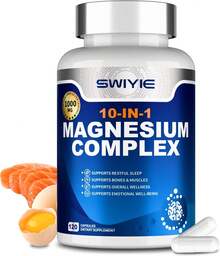 SWIYIE-Magnesium Complex Supplement 10-In-1 | High Absorption Magnesium Glycinate, Citrate, Malate, Taurate, Oxide, Carbonate & More | Supports Sleep, Muscle, Bone, Energy & Overall Wellness - Khác - Xem 1