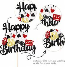 24 PCS Casino Poker Cupcake Toppers For Birthday Party Decorations - Design 1 - View 11