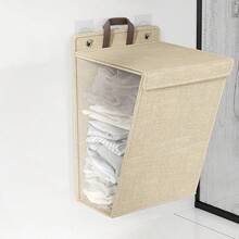 Caja de almacenamiento de ropa de algodón y lino con compartimentos de tela para ropa interior y vaqueros, organizador de pantalones de 24 compartimentos para el armario - Multicolor - Ver 11