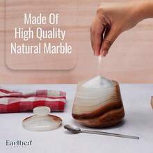 Marble Salt Cellar With Lid And Spoon White Onyx 4" Inch Salt Box Salt And Sugar Container For Kitchen Counter Spice Jar Or Jewelry Holder - 白瑪瑙 - 查看 5