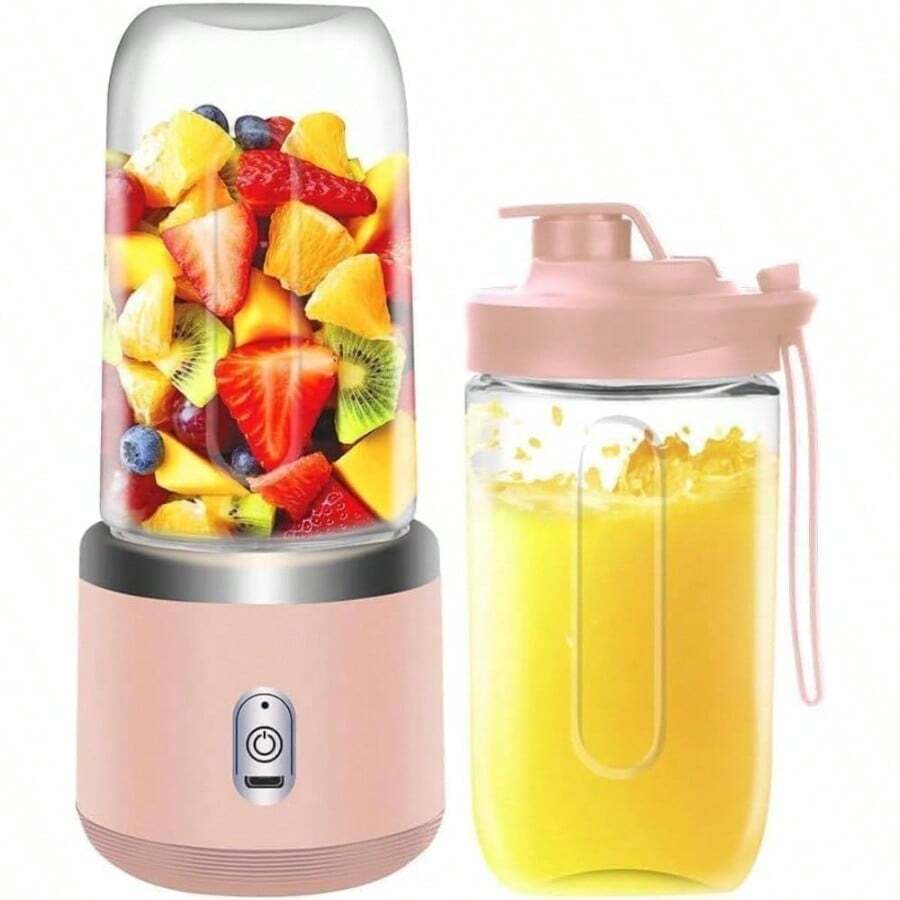 Personal Blender For Shakes & Smoothies, 400ml – 2 To-Go Portable Cups & Lids, Easy Clean, High-Speed Mixer For Juices, Kitchen, Baby Food – Powerful Motor,  Double Tap (Purple) (Pink) - 預設 - 查看 1