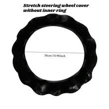 3pcs Cozy Bubble Fleece Car Seat Cushion And Steering Wheel Cover Set Winter Plush Front Seat Mat Women Car Accessories Soft Auto Decor - one-size - View 6