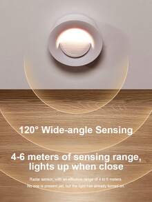 1 Peça Luz de Chão LED, Luz de Parede Sem Fio, Adequada para Corredores, Degraus, Luzes de Escada, Luzes de Degrau, Luzes de Sensor Corporal Humano, Luz Noturna Inteligente, Utiliza 3 Pilhas AAA (Pilhas Não Incluídas no Envio) - Branco - Visão 11