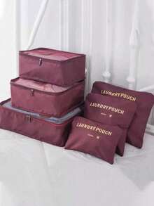6pcs/Set Travel Packing Cubes, Travel Essentials - Clothes, Shoes, Cosmetics, Toiletries Organizer Bags, Toothbrush Cup, Bra Bag, Underwear Bag, Makeup Bag, Toiletry Bag, Tote Bag, Storage Containers, Cruise Essentials, Closet Organizers, Gifts For Her, College Dorm Essentials, Luggage, Airplane Travel Necessities, Cruise Supplies, Garment Bags, Travel Organizers, Women Travel Bag ,Travel Essential Bag - Multicolor - View 9