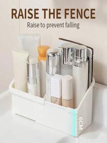 1 pieza Organizador de maquillaje ajustable, caja de almacenamiento de cosméticos y cuidado de la piel para tocador, bandeja de compartimentos para escritorio - Multicolor - Ver 5