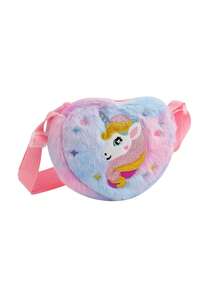 Kids Unicorn Heart Shaped Cartoon Plush Crossbody Bag, Girls Candy Storage Shoulder Bag For Kindergarten - Multicolor - View 14