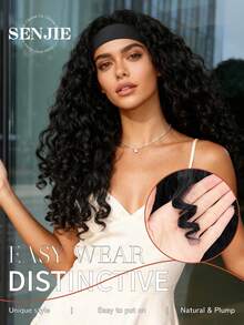 新款非洲卷发发带假发，合成编织发质，发尾带有独特的弹性卷曲，22英寸柔软卷发发带假发，适合，黑色混纺4C蓬松卷发 - 彩色 - 查看 6