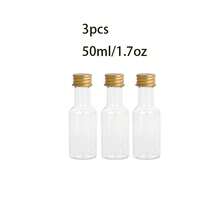 22/3 chai nhỏ chủ đề sinh nhật 0,85oz/1,7oz - Chai nhựa đựng rượu có thể tái sử dụng, Chai đựng đồ uống, Chai nhựa đựng rượu, Có nắp màu vàng và bạc và 2 phễu, Chai nước ép mini, Chai nước sốt cay nóng, Ngày sinh nhật, Quà tặng tự làm - Trong sáng - Xem 9