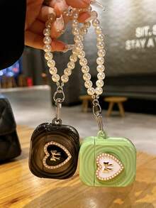 1 buah Casing Earphone - Desain Bunga Pita Mutiara Hati + Gelang Mutiara - Kompatibel dengan Pro/Pro 2/ Pro 3/1/2/3/4 - Tersedia dalam Warna Pink, Hitam, dan Hijau - MultiWarna - View 4