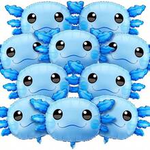 6-Pack 34-Inch Axolotl Balloons For Birthday Party Decorations - 藍色 - 查看 1