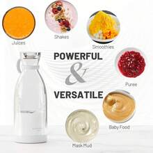 Portable Blender For Shakes And Smoothies With 11.83 Oz Travel Cup And Lid,Durable Stainless Steel Blades For Juice Blending Performance(White) - trắng - Xem 4