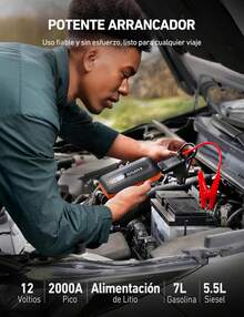 AstroAI B8 Arrancador De Batería para Coche, Cargador de Batería de Auto y Jump Starter Carro De 12 V (7,0 L Gasolina / 5,5 L Diésel).Incluye Luz Led Y Todos Los Accesorios (Naranja) - Amarillo - Ver 5